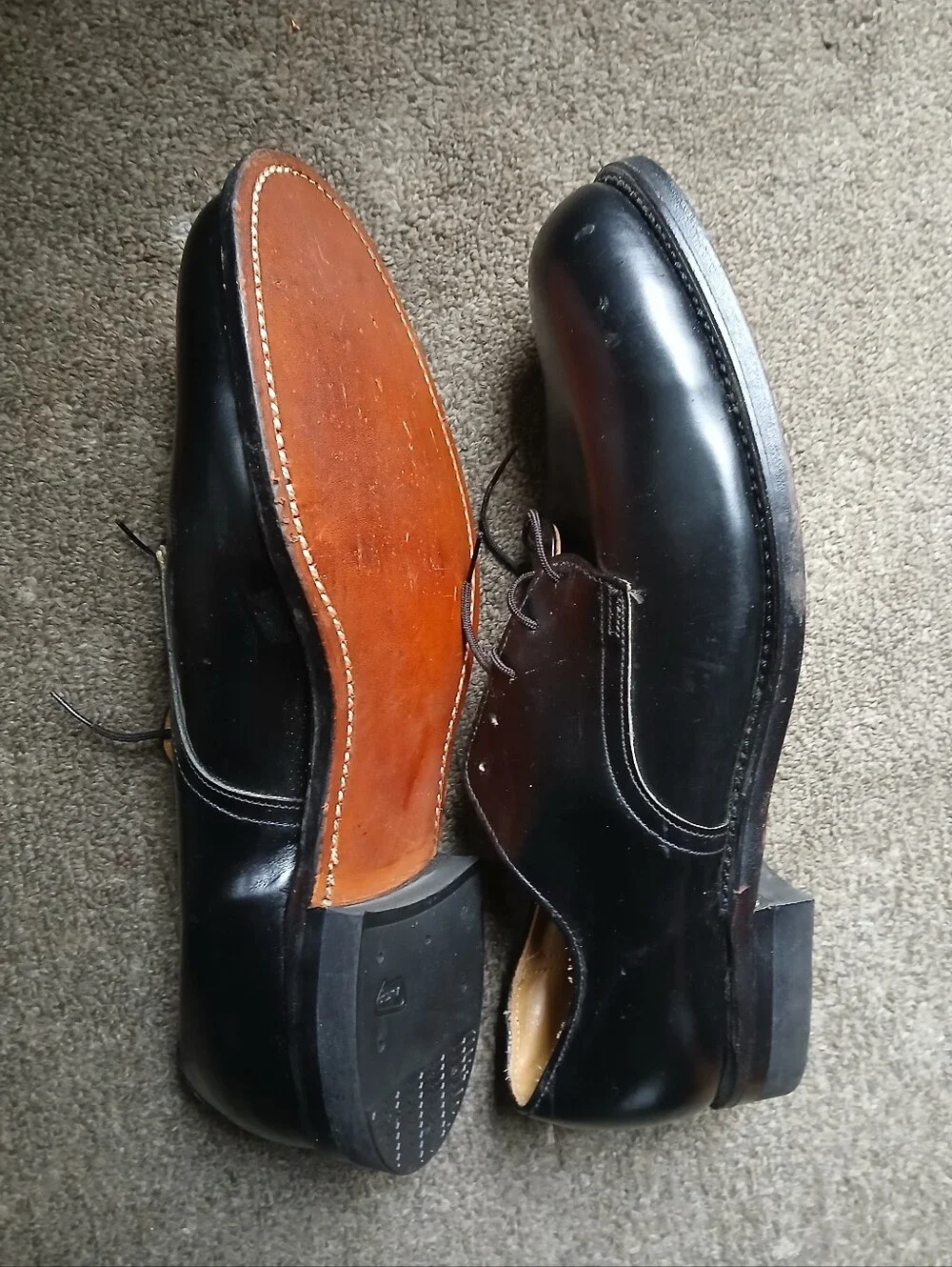 Vulcan Men's Black Lace-Up Dress Shoes Size 9.5 See Photos Please.